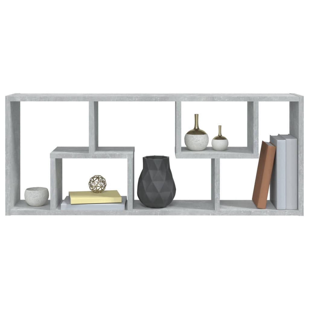 væghylde 36x16x90 cm konstrueret træ betongrå