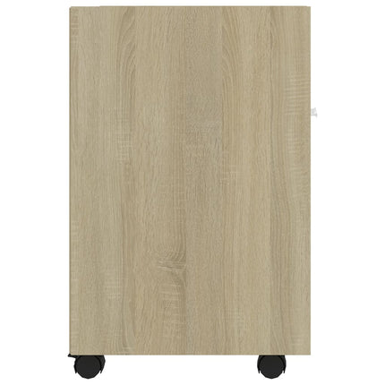 skab med hjul 33x38x60 cm konstrueret træ sonoma-eg