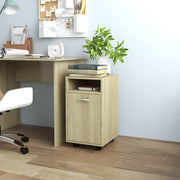 skab med hjul 33x38x60 cm konstrueret træ sonoma-eg
