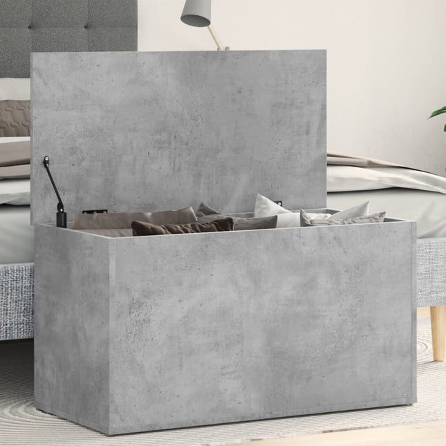 opbevaringskasse 84x42x46 cm konstrueret træ betongrå