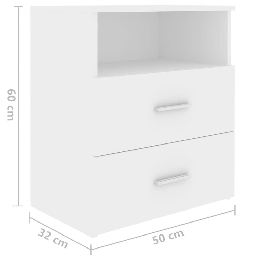 sengeskab 50x32x60 cm hvid