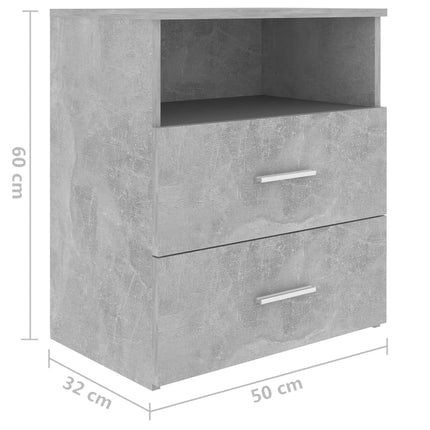 sengeskabe 2 stk. 50x32x60cm betongrå