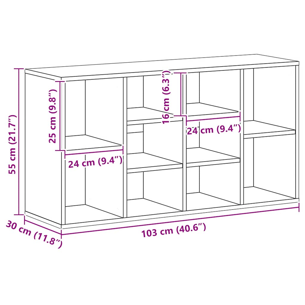 skobænk 103x30x55 cm konstrueret træ betongrå