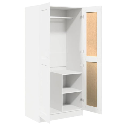 klædeskab 82,5x51,5x180 cm konstrueret træ hvid