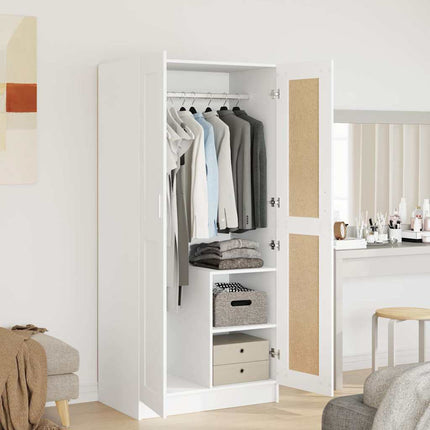 klædeskab 82,5x51,5x180 cm konstrueret træ hvid