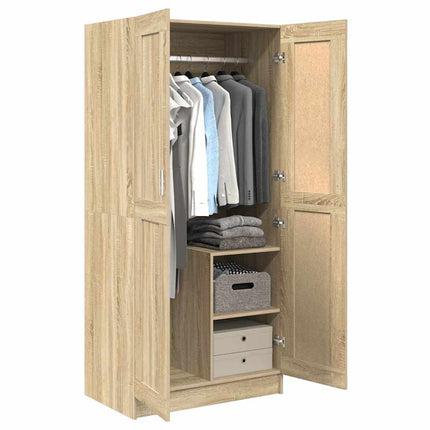 klædeskab 82,5x51,5x180 cm konstrueret træ sonoma-eg