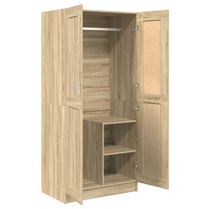 klædeskab 82,5x51,5x180 cm konstrueret træ sonoma-eg