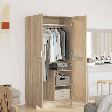klædeskab 82,5x51,5x180 cm konstrueret træ sonoma-eg