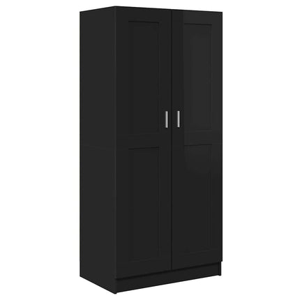 klædeskab 82,5x51,5x180 cm konstrueret træ sort højglans