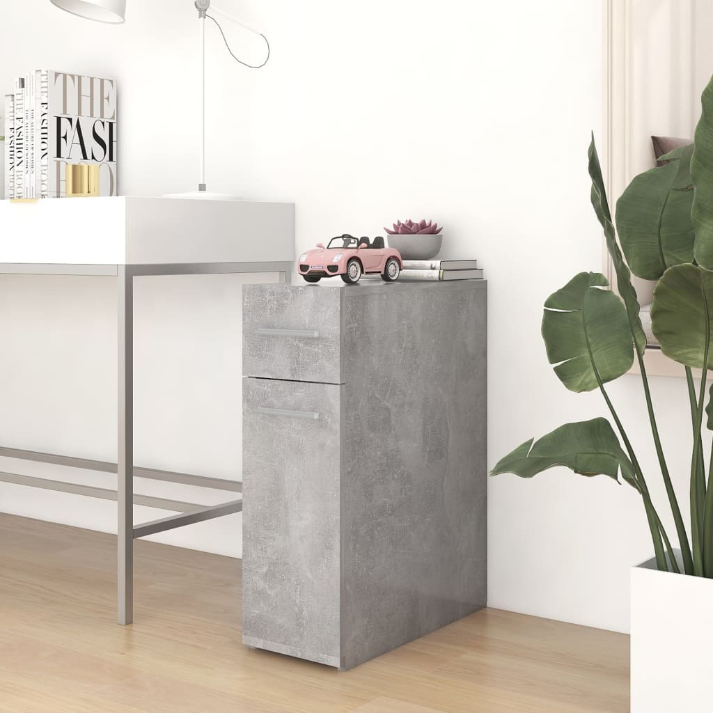 Apotekerskab 20 × 45,5 × 60 cm - konstrueret træ, betongrå