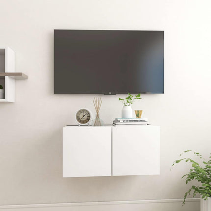 væghængt tv-skab 60x30x30 cm hvid