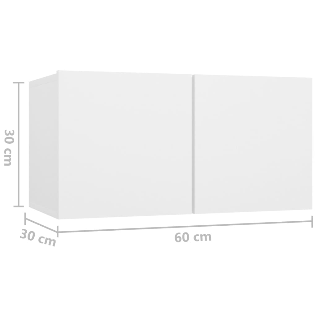væghængte tv-skabe 3 stk. 60x30x30 cm hvid