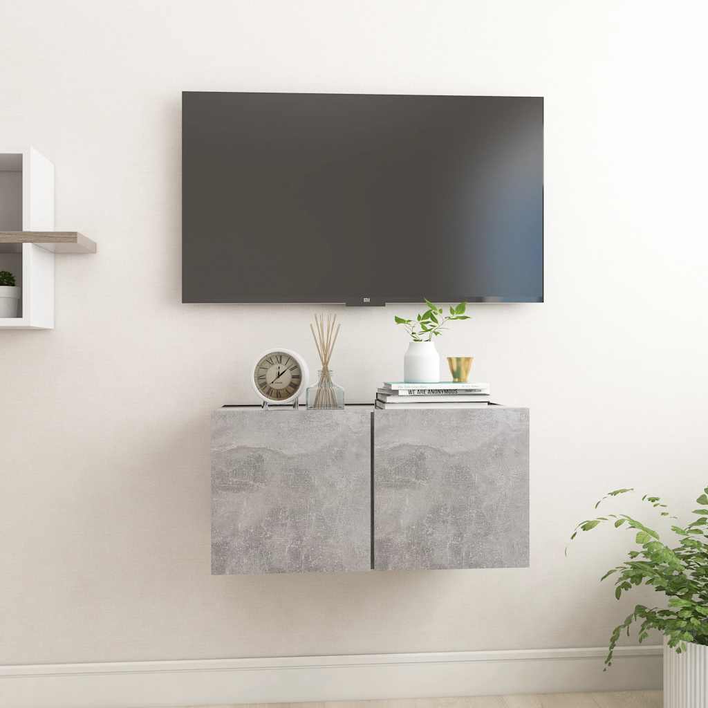 væghængt tv-skab 60x30x30 cm betongrå