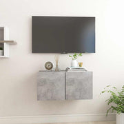 væghængt tv-skab 60x30x30 cm betongrå