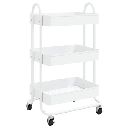 vogn med 3 hylder 43x34x79 cm stål hvid