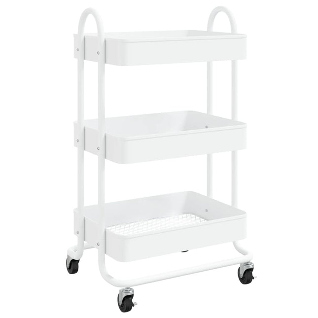 vogn med 3 hylder 43x34x79 cm stål hvid