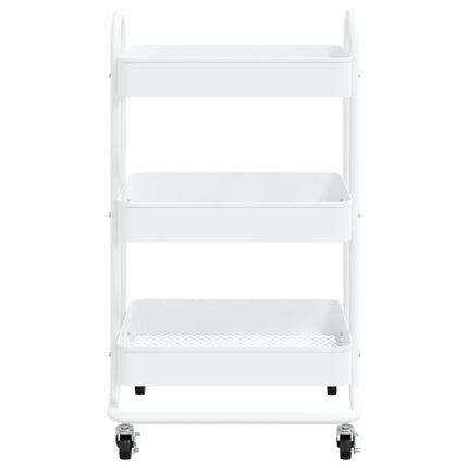vogn med 3 hylder 43x34x79 cm stål hvid