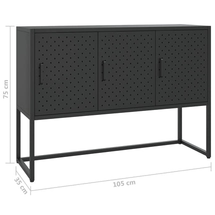skænk 105x35x75 cm stål sort