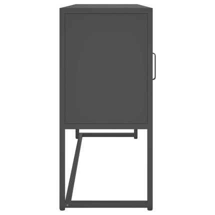skænk 105x35x75 cm stål og glas antracitgrå