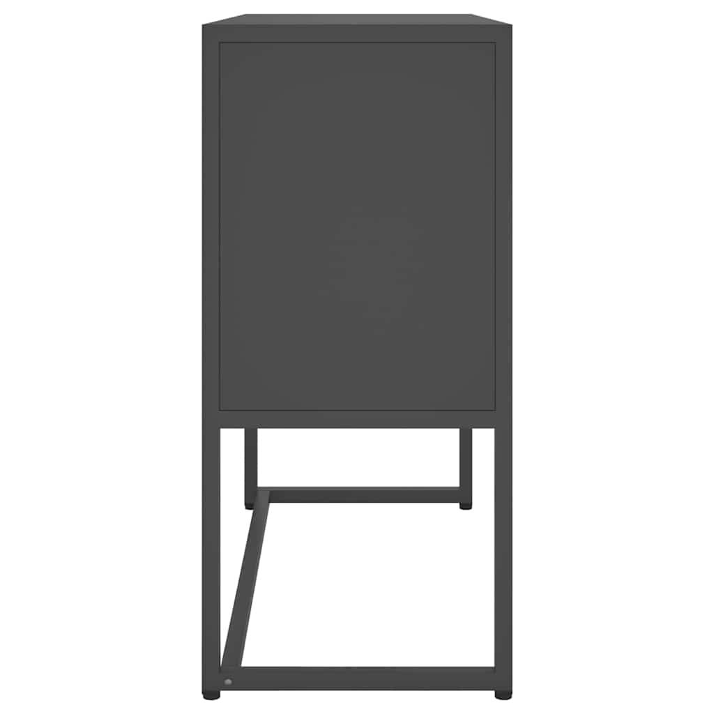 skænk 75x35x75 cm stål og glas antracitgrå