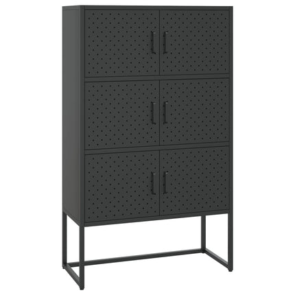 højskab 80x35x135 cm stål sort