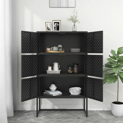 højskab 80x35x135 cm stål sort