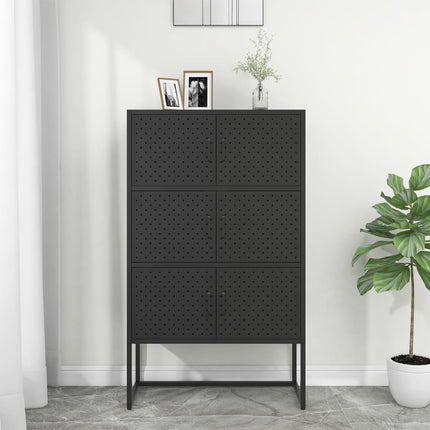 højskab 80x35x135 cm stål sort