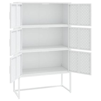 højskab 80x35x135 cm stål hvid