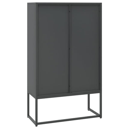 højskab 80x35x135 cm stål antracitgrå