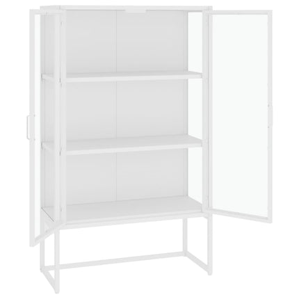 højskab 80x35x135 cm stål og hærdet glas hvid