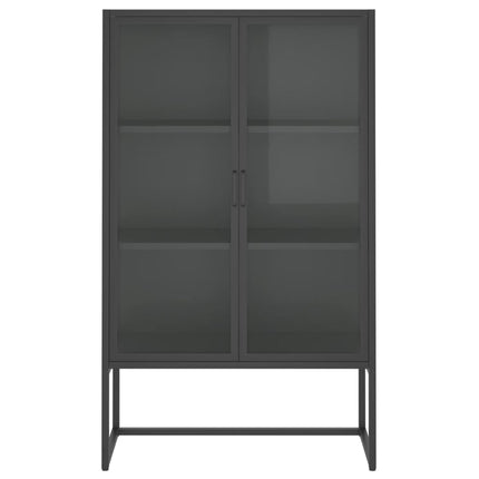 højskab 80x35x135 cm stål og hærdet glas antracitgrå