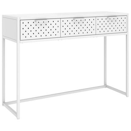 konsolbord 106x35x75 cm stål hvid