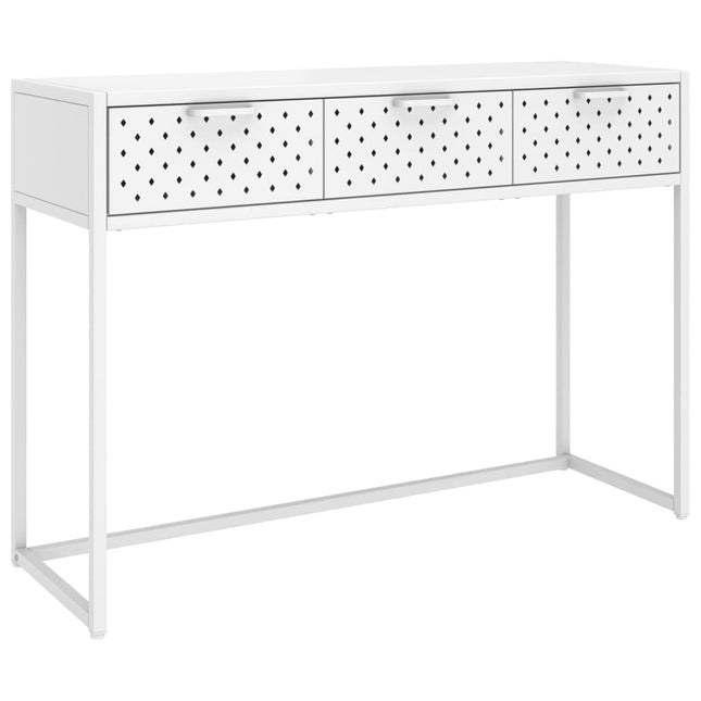 konsolbord 106x35x75 cm stål hvid