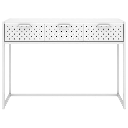 konsolbord 106x35x75 cm stål hvid
