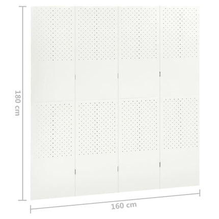 4-panels rumdeler 160x180 cm hvid