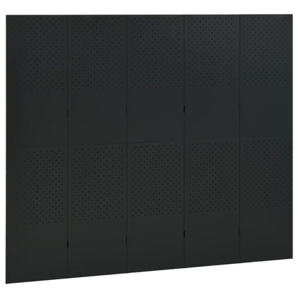 5-panels rumdeler 200x180 cm stål sort