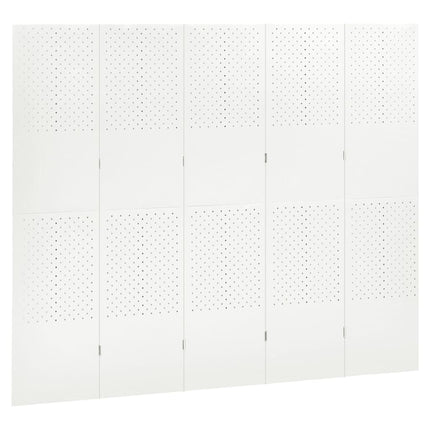 5-panels rumdeler 200x180 cm stål hvid