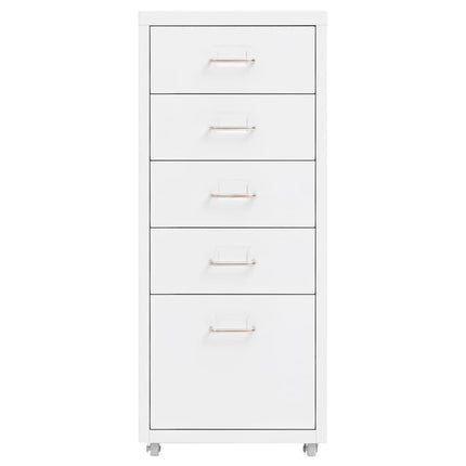 mobilt arkivskab 28x41x69 cm metal hvid
