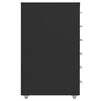mobilt arkivskab 28x41x69 cm metal sort
