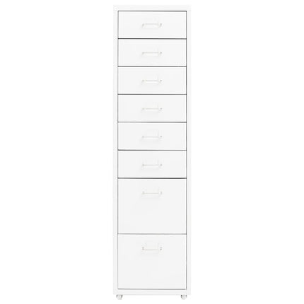 mobilt arkivskab 28x41x109 cm metal hvid