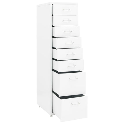 mobilt arkivskab 28x41x109 cm metal hvid