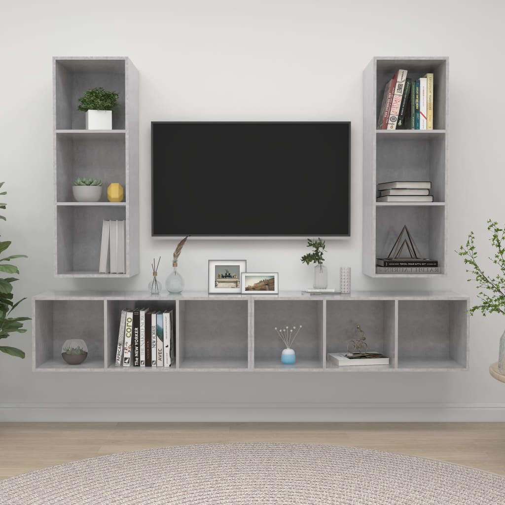 | Væg TV Skab | Vægmonteret 4 pcs 37 x 37 x 107,5 cm