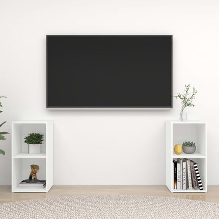 tv-skabe 2 stk. 72x35x36,5 cm konstrueret træ hvid