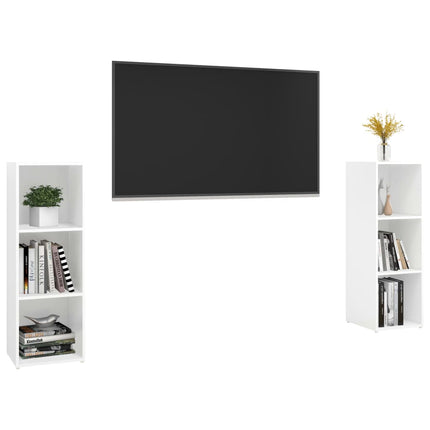 tv-skabe 2 stk. 107x35x37 cm konstrueret træ hvid