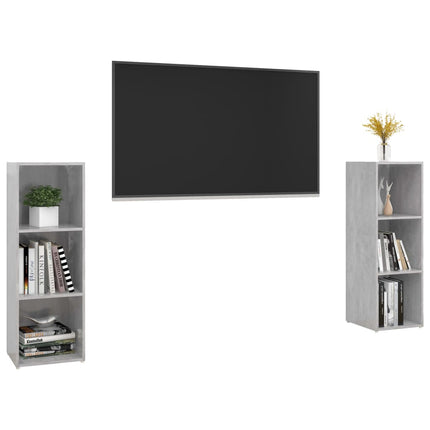 tv-skabe 2 stk. 107x35x37 cm konstrueret træ betongrå
