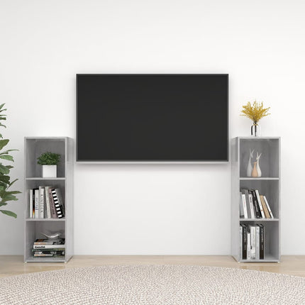 tv-skabe 2 stk. 107x35x37 cm konstrueret træ betongrå