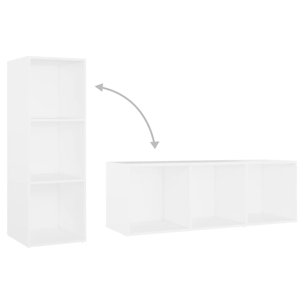 tv-skabe 2 stk. 107x35x37 cm konstrueret træ hvid