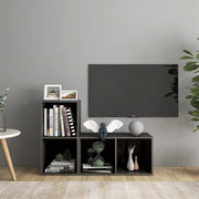 tv-skabe 2 stk. 72x35x36,5 cm konstrueret træ grå højglans