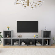 tv-skabe 4 stk. 72x35x36,5 cm konstrueret træ betongrå