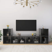 tv-skabe 4 stk. 72x35x36,5 cm konstrueret træ grå højglans